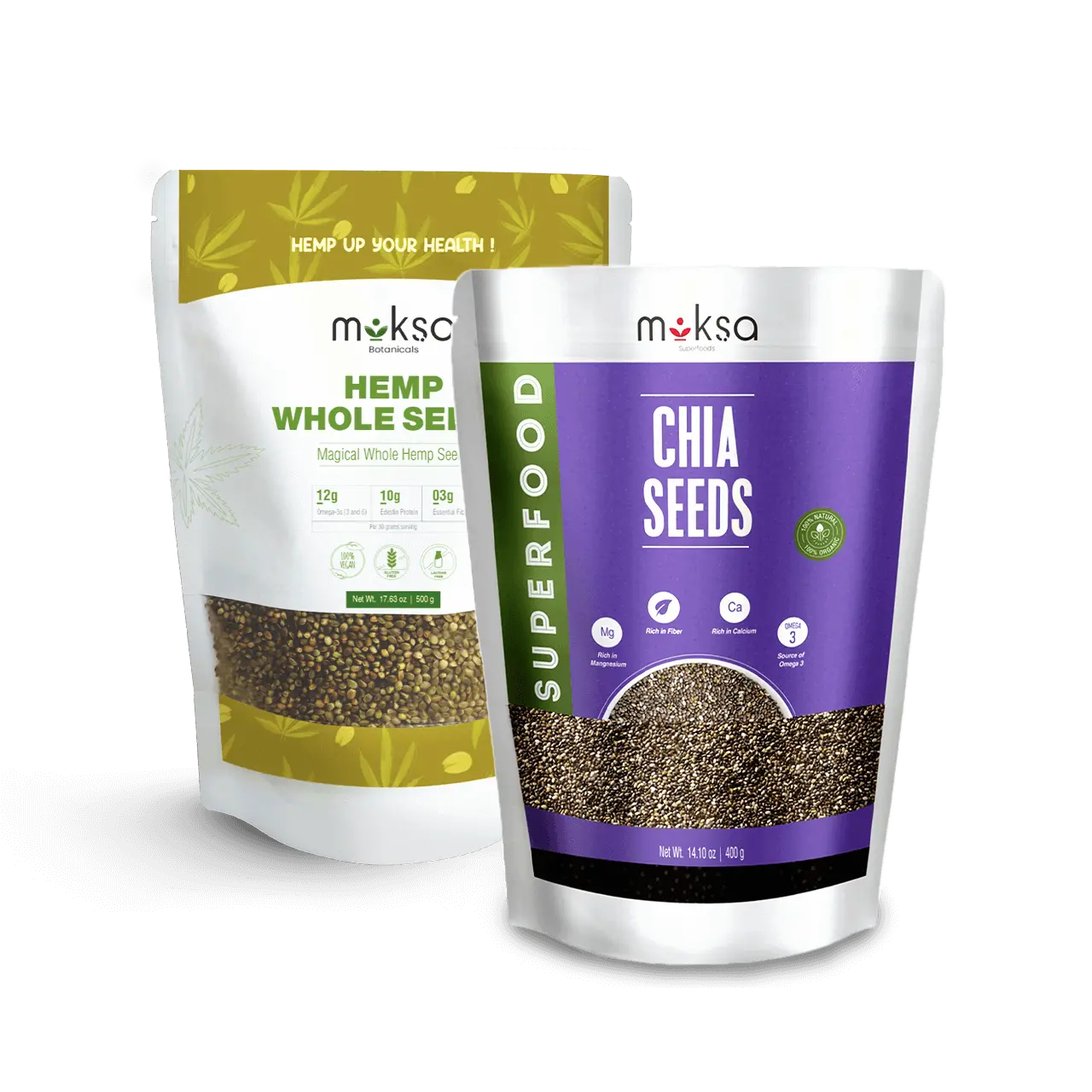 Hemp Seeds and Chia Seeds Combo