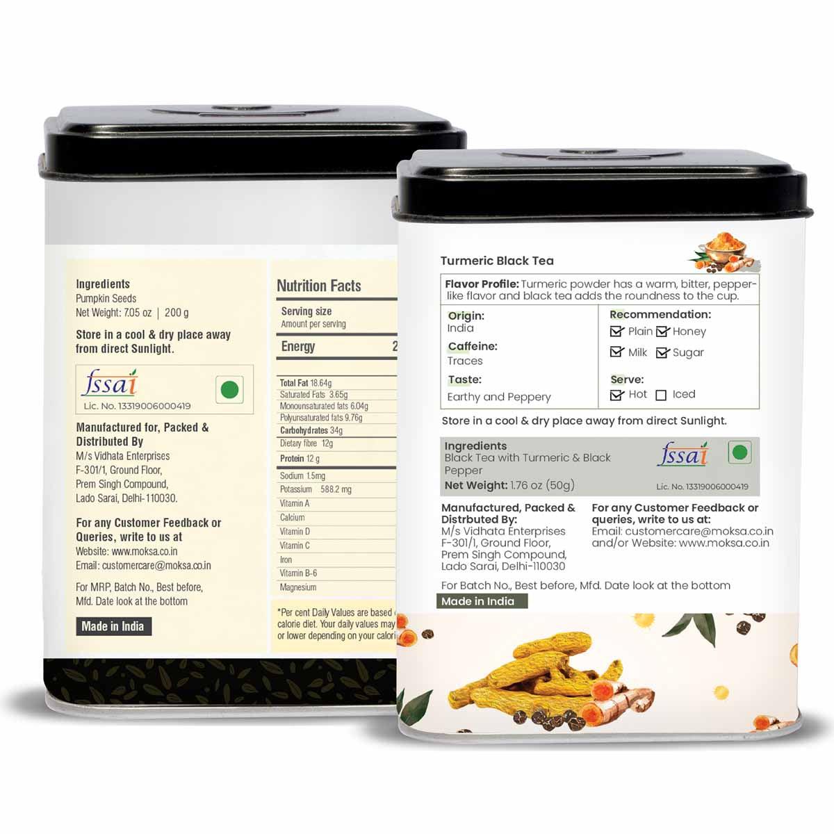 Pumpkin Seeds and Turmeric Tea Immunity Combo - 250 gm - MoksaExpectMiracles
